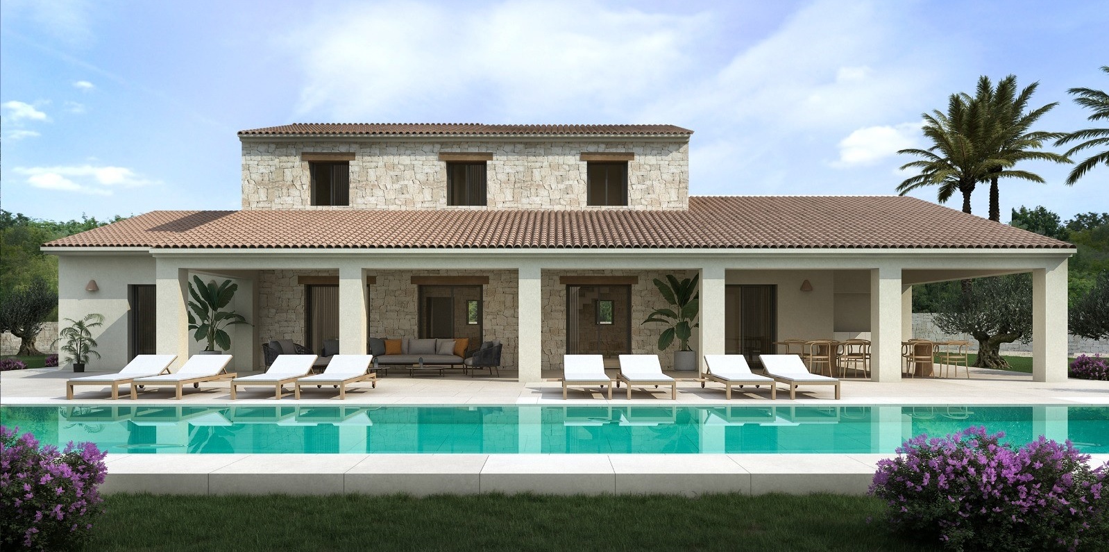 New build villa for sale in Moraira, this villa combines luxury with a traditional
