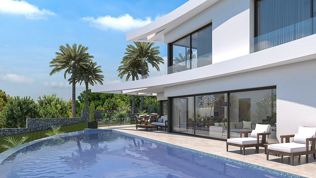 3511PEG Moderno chalet de nueva construcción con vistas al mar en venta en Pego