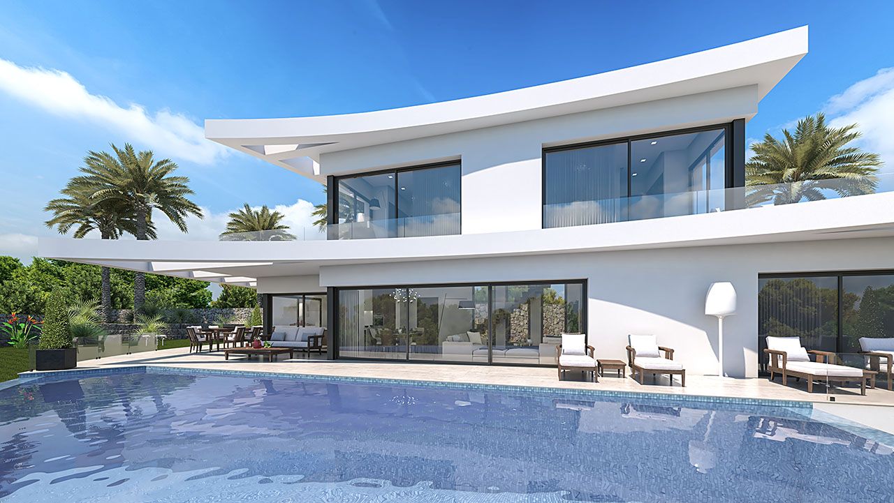 3511PEG Moderno chalet de nueva construcción con vistas al mar en venta en Pego