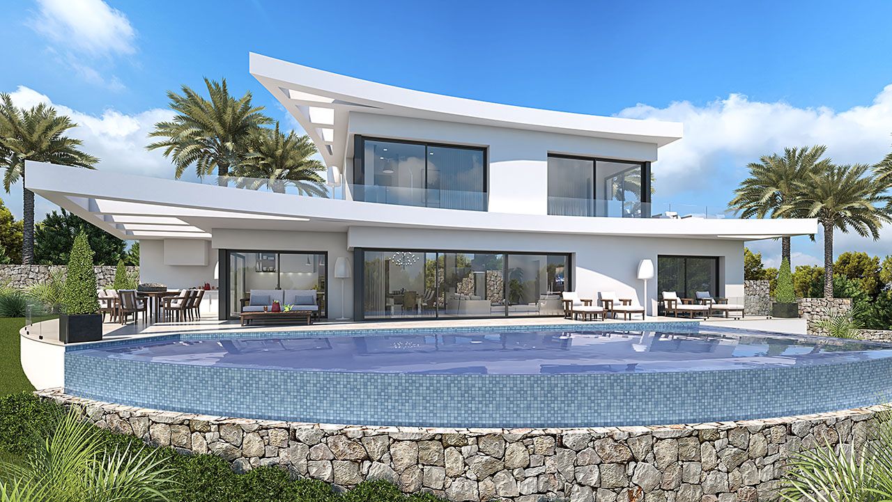 3511PEG Moderno chalet de nueva construcción con vistas al mar en venta en Pego