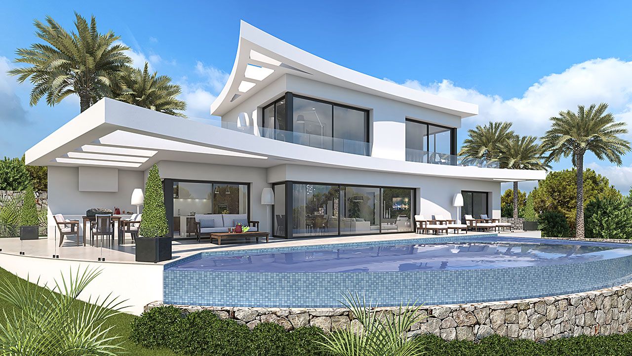 3511PEG Moderno chalet de nueva construcción con vistas al mar en venta en Pego