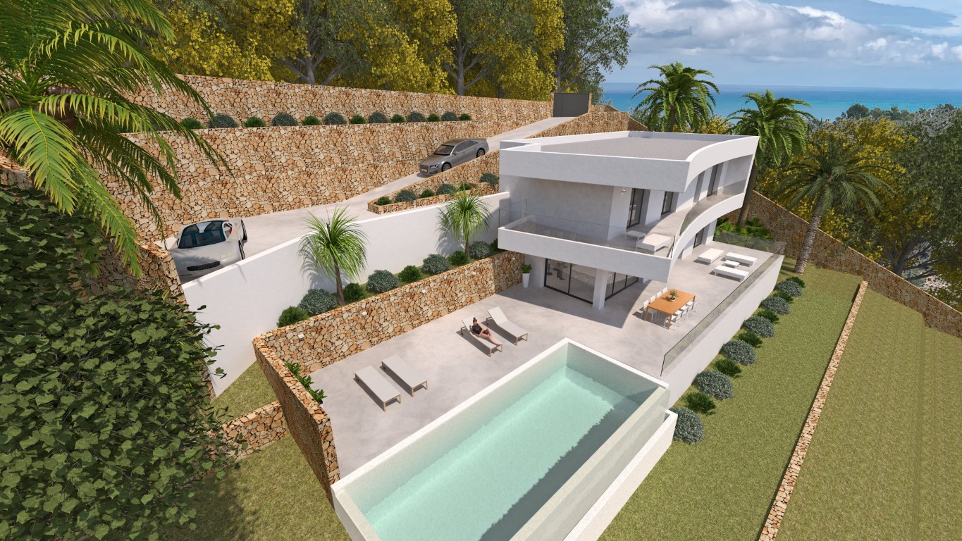 3382JAVAV Villa neuve avec vue sur la mer à vendre à Javea