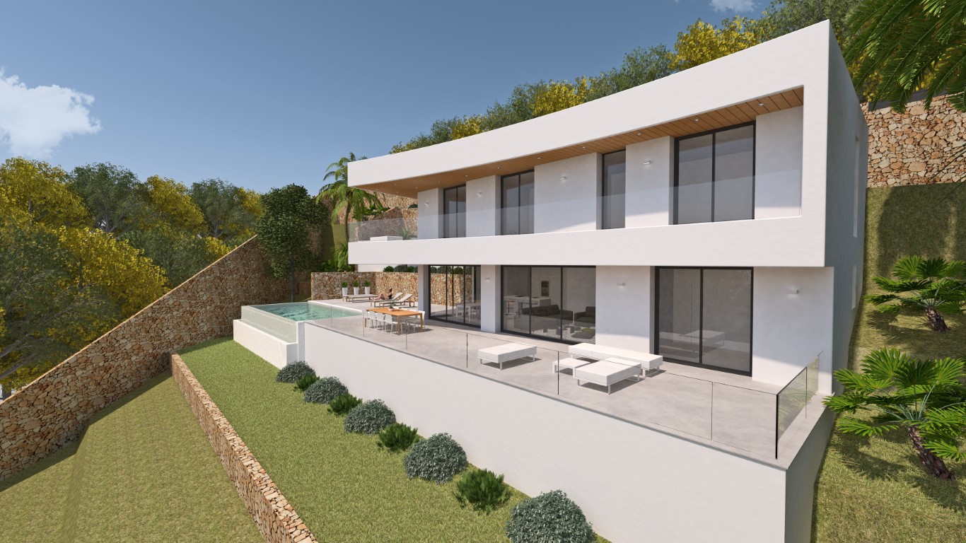 3382JAVAV Villa neuve avec vue sur la mer à vendre à Javea