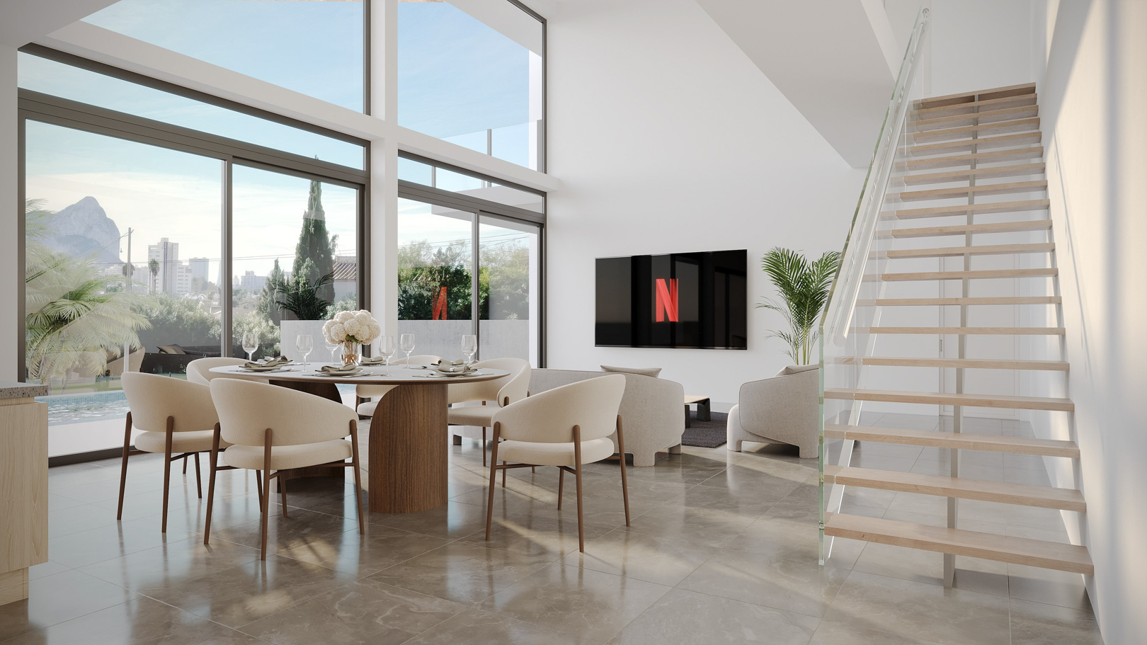 4570CAL Moderna villa de obra nueva a 500 m de la playa, en venta en Calpe