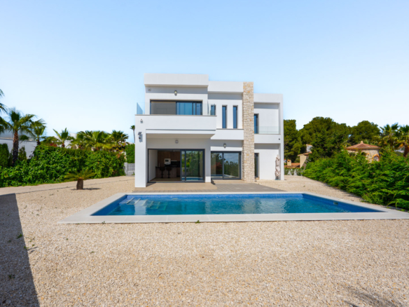 4644BEN New-build villa with sea view on a flat plot of 1715 m2 for sale in La Fustera, Benissa