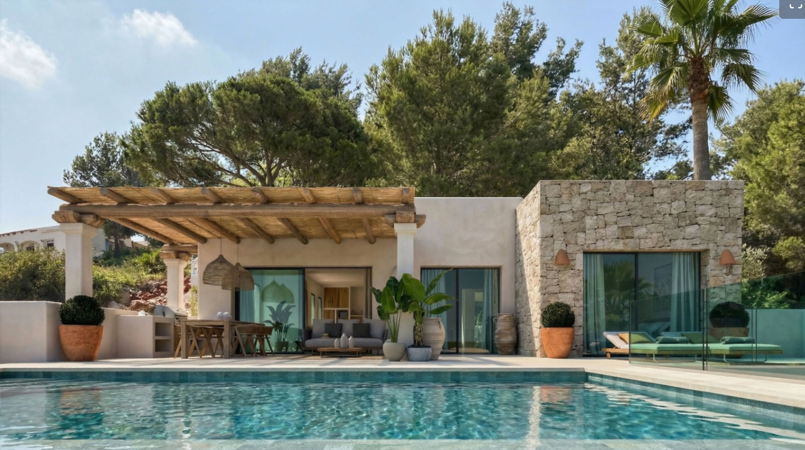 OFF7118PED Ibiza-Style New Build Villa with Panoramic Views in Pedreguer