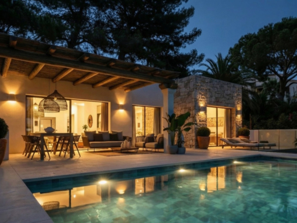 OFF7118PED Ibiza-Style New Build Villa with Panoramic Views in Pedreguer