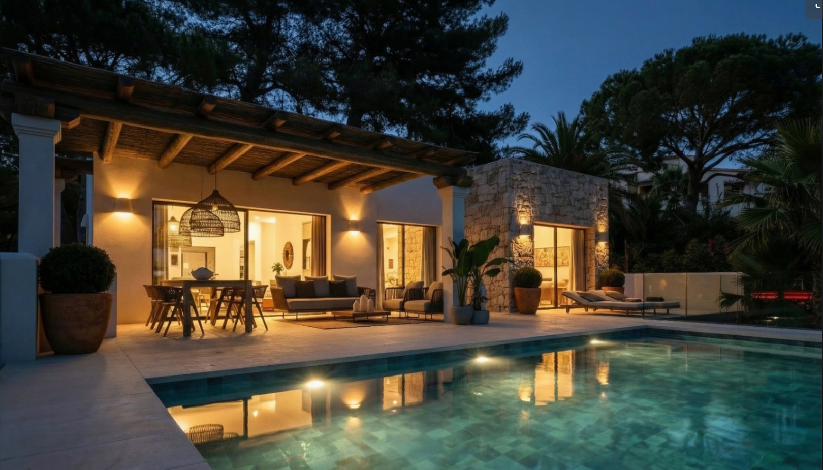 OFF7118PED Ibiza-Style New Build Villa with Panoramic Views in Pedreguer