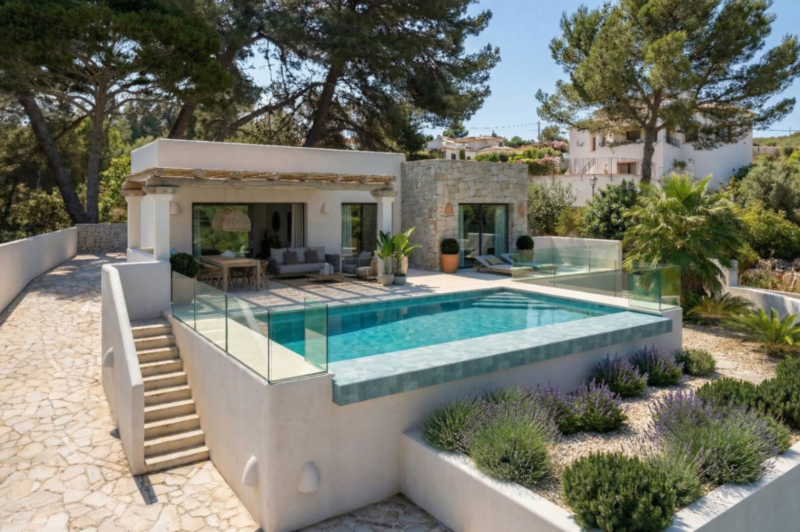OFF7118PED Ibiza-Style New Build Villa with Panoramic Views in Pedreguer