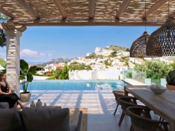 OFF7118PED Ibiza-Style New Build Villa with Panoramic Views in Pedreguer