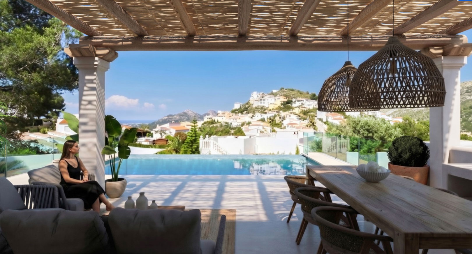 OFF7118PED Ibiza-Style New Build Villa with Panoramic Views in Pedreguer