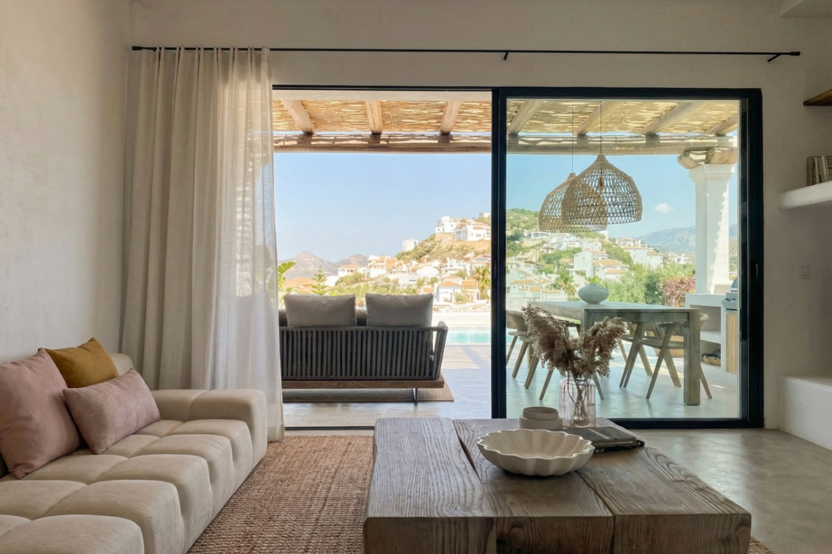 OFF7118PED Ibiza-Style New Build Villa with Panoramic Views in Pedreguer
