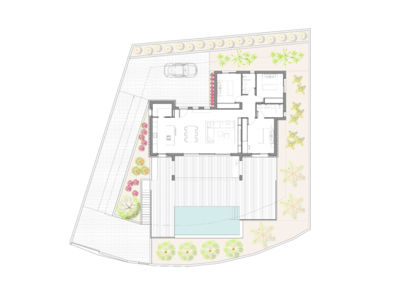 OFF7120PED Nieuwbouwwilla in Ibiza-stijl met panoramisch uitzicht op de bergen, te koop in Pedreguer